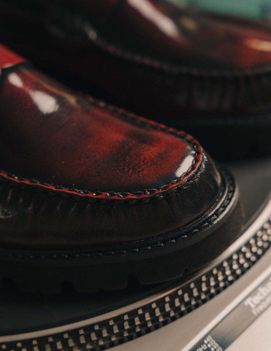 Leather Loafers Wine