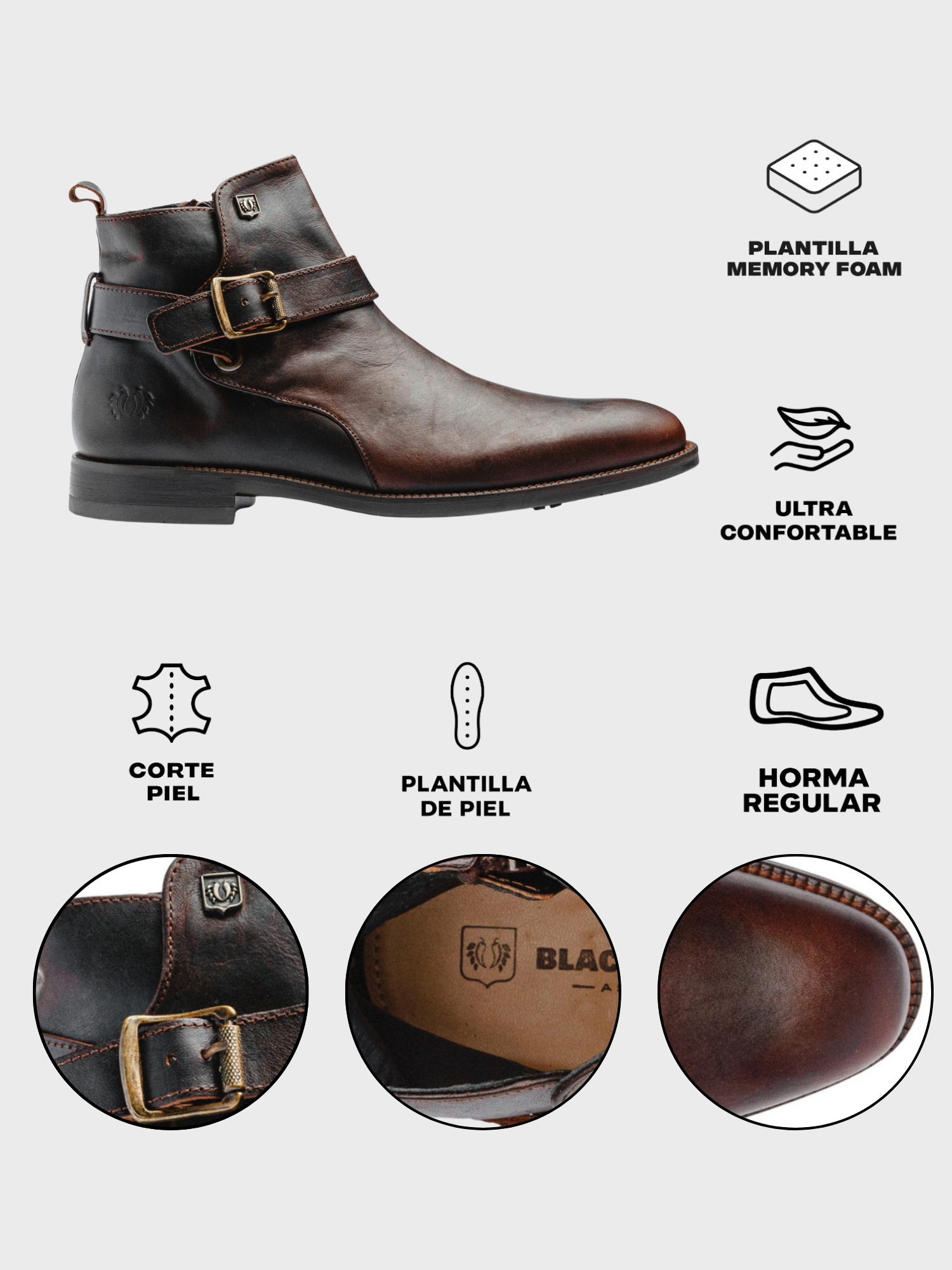 BLACK PEPPERS Brown Leather BIKER