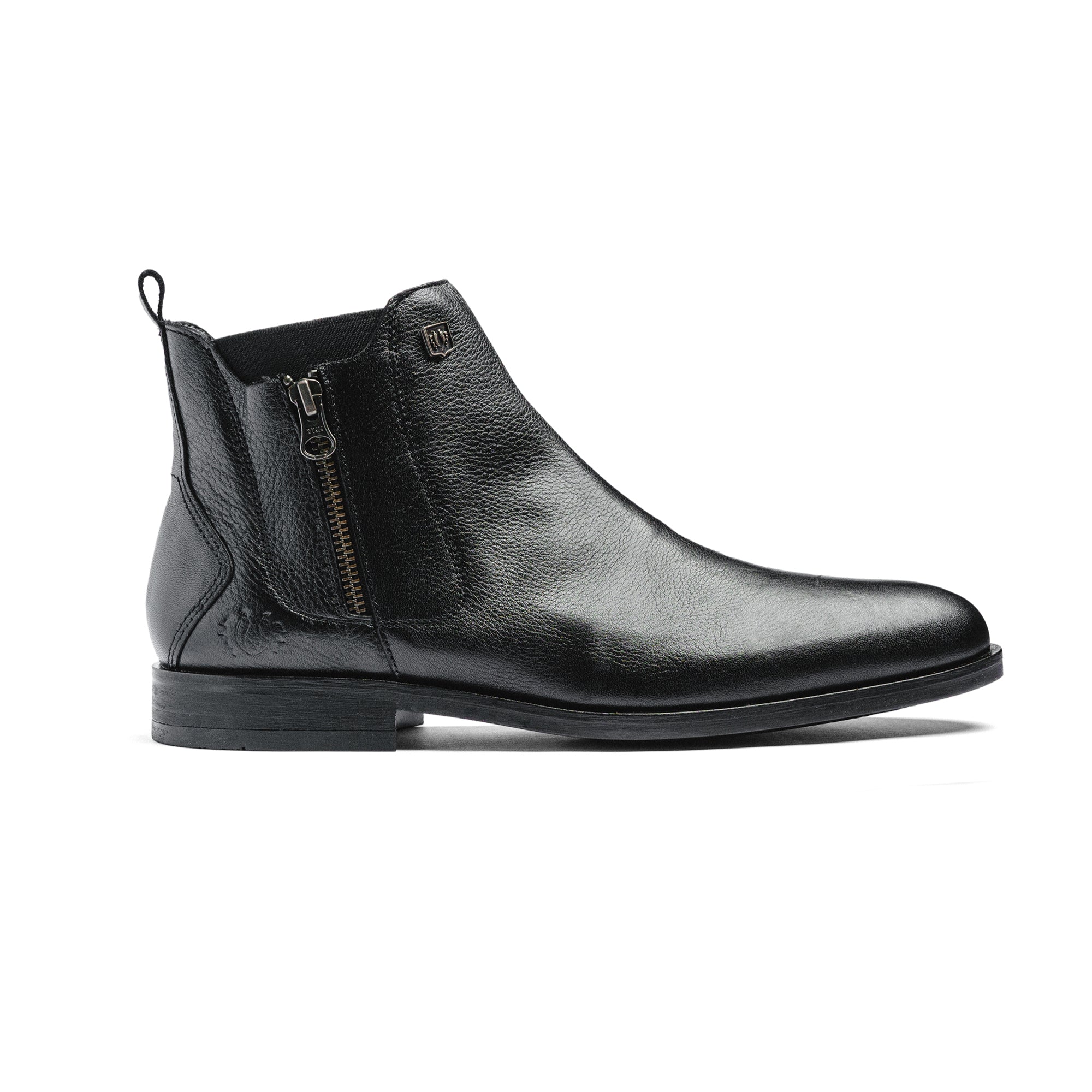 Botas Black Peppers Black Leather Rockstar Chelsea