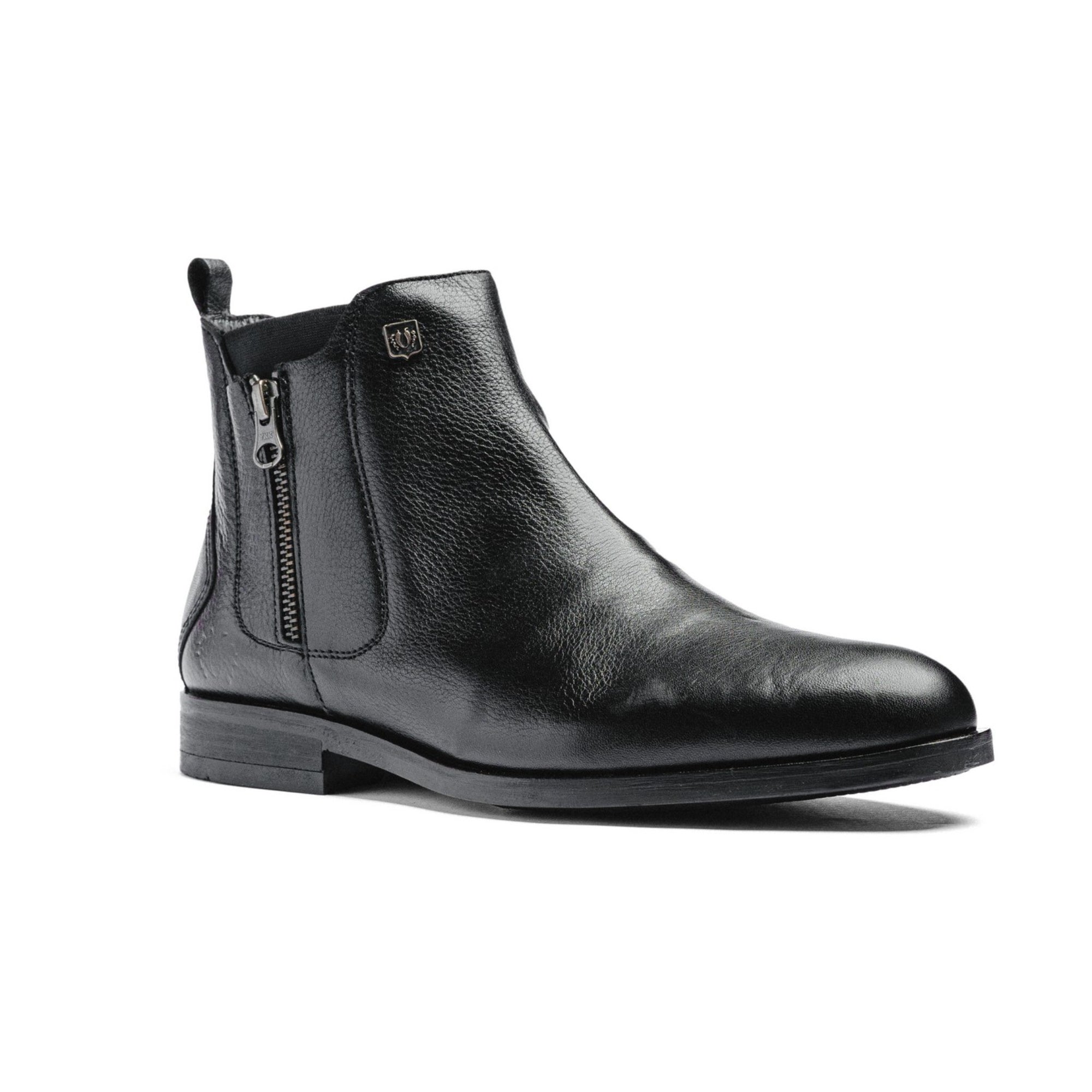 Botas Black Peppers Black Leather Rockstar Chelsea