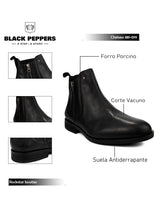 Botas Black Peppers Black Leather Chelsea