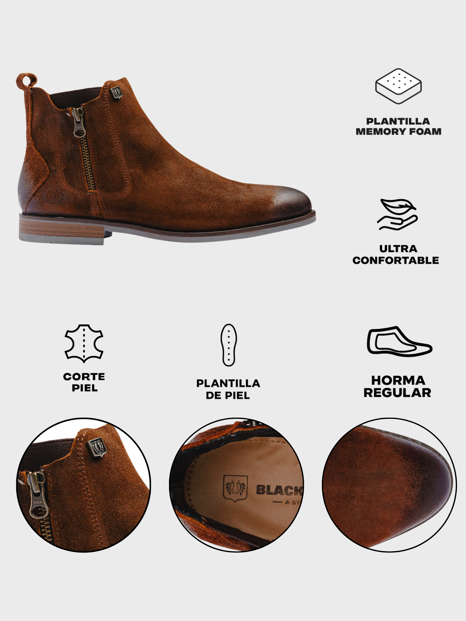 BLACK PEPPERS Camel Suede ROCKSTAR CHELSEA