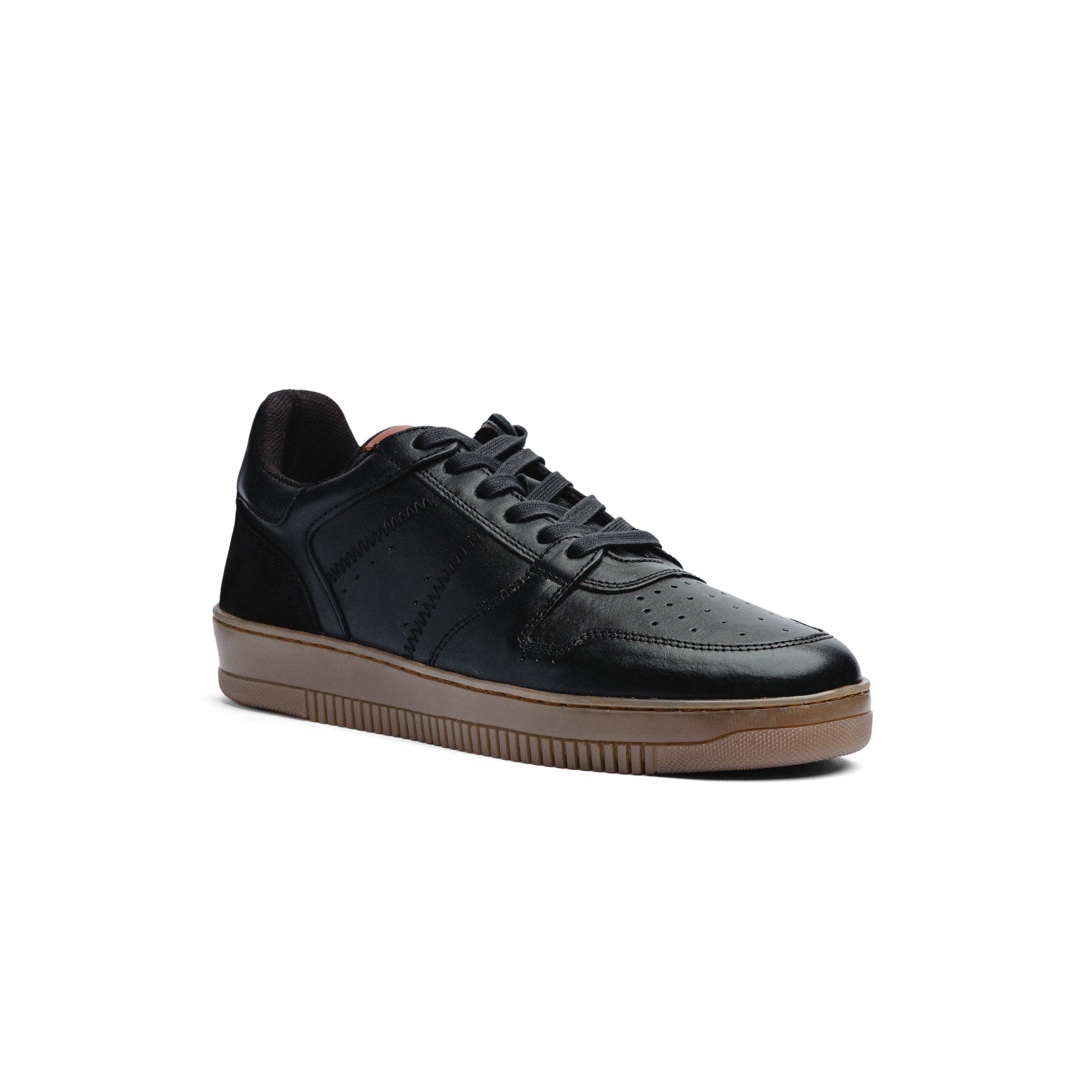 Tenis de Piel Black Peppers Lowtop Leather Sneaker FB Black/Brown Sole