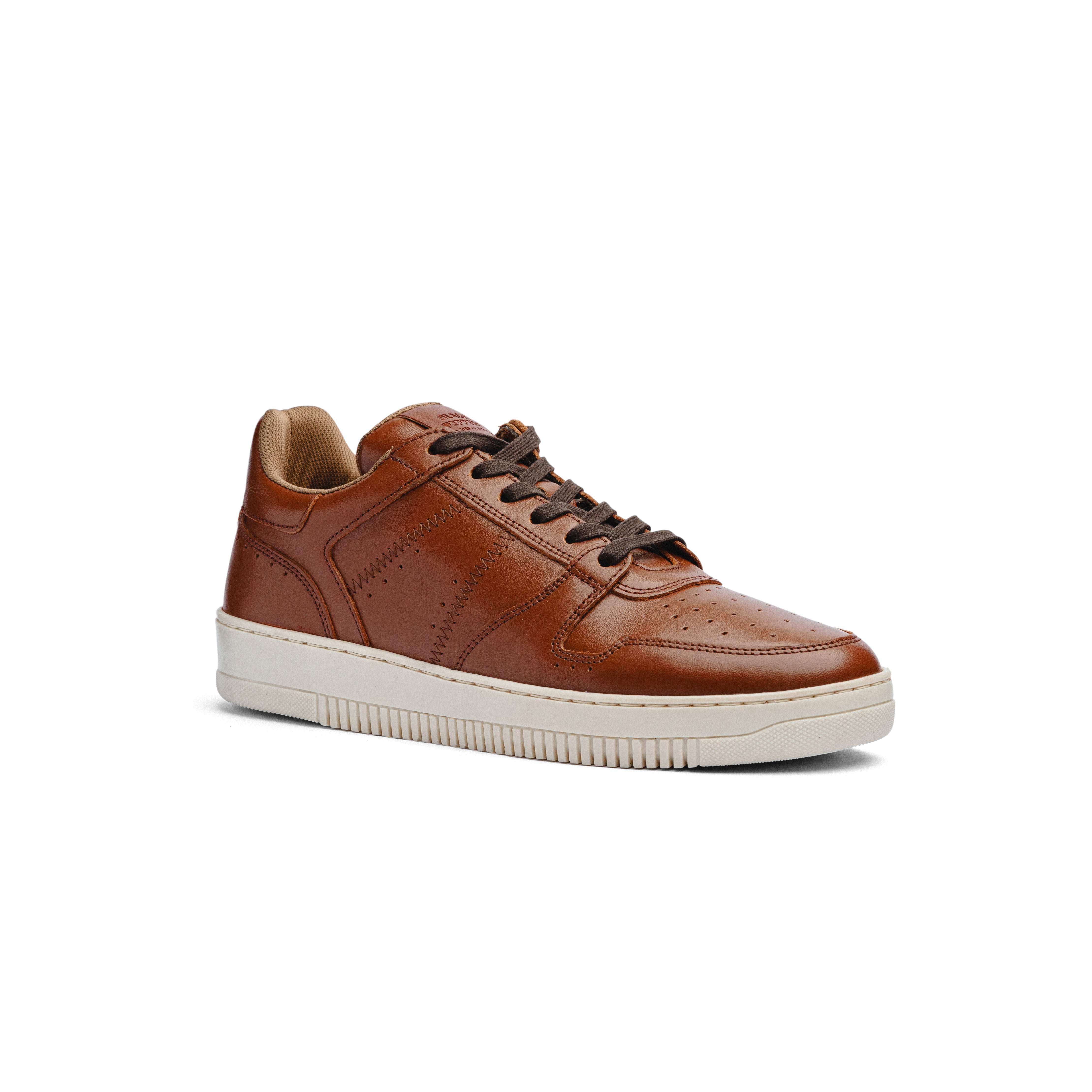 Tenis de Piel Black Peppers Lowtop Leather Sneaker FB Camel/White Sole