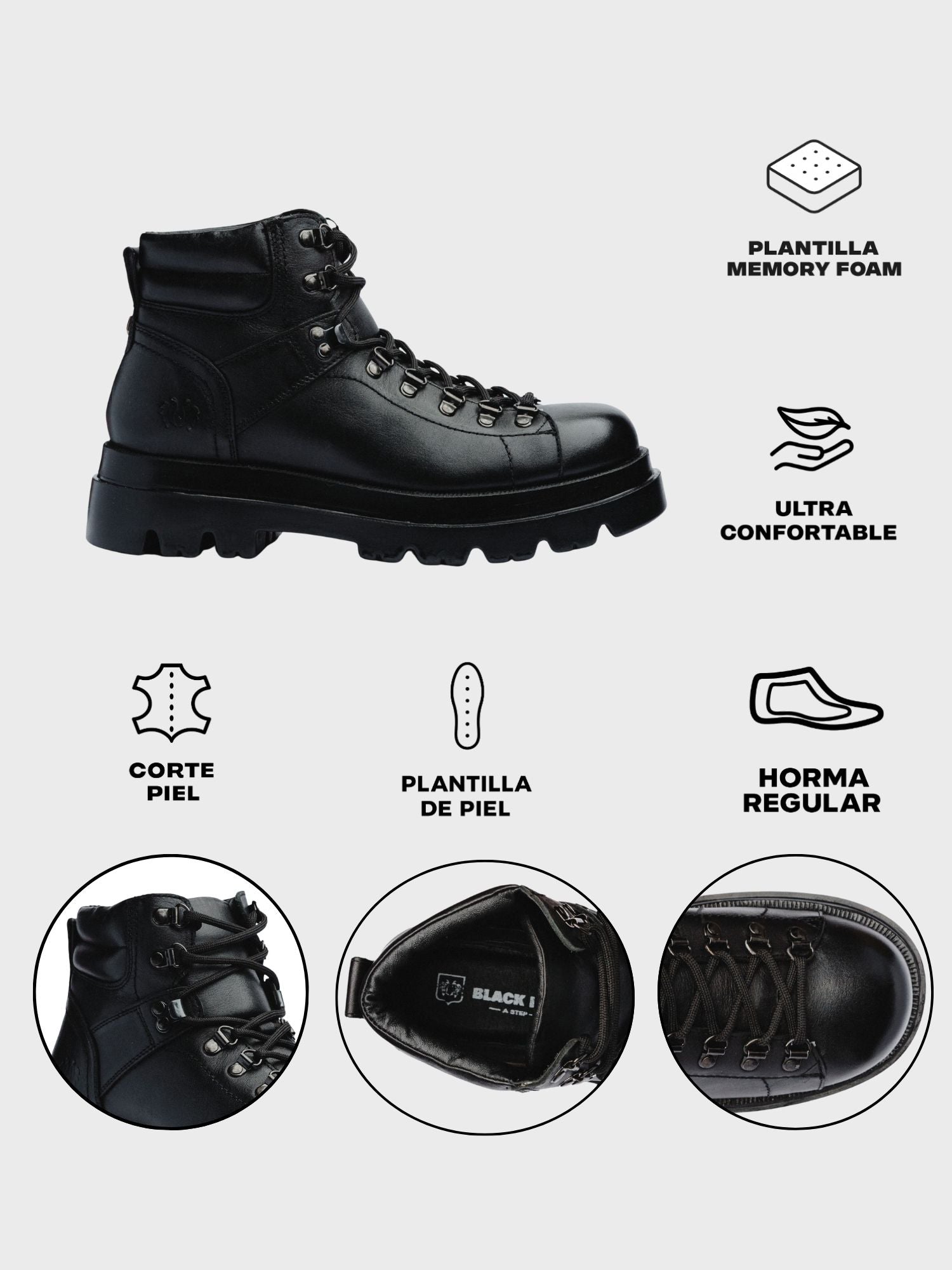 Black Leather HIKER BOOTS