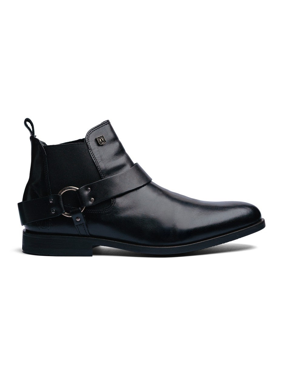 Black Leather LACE CHELSEA