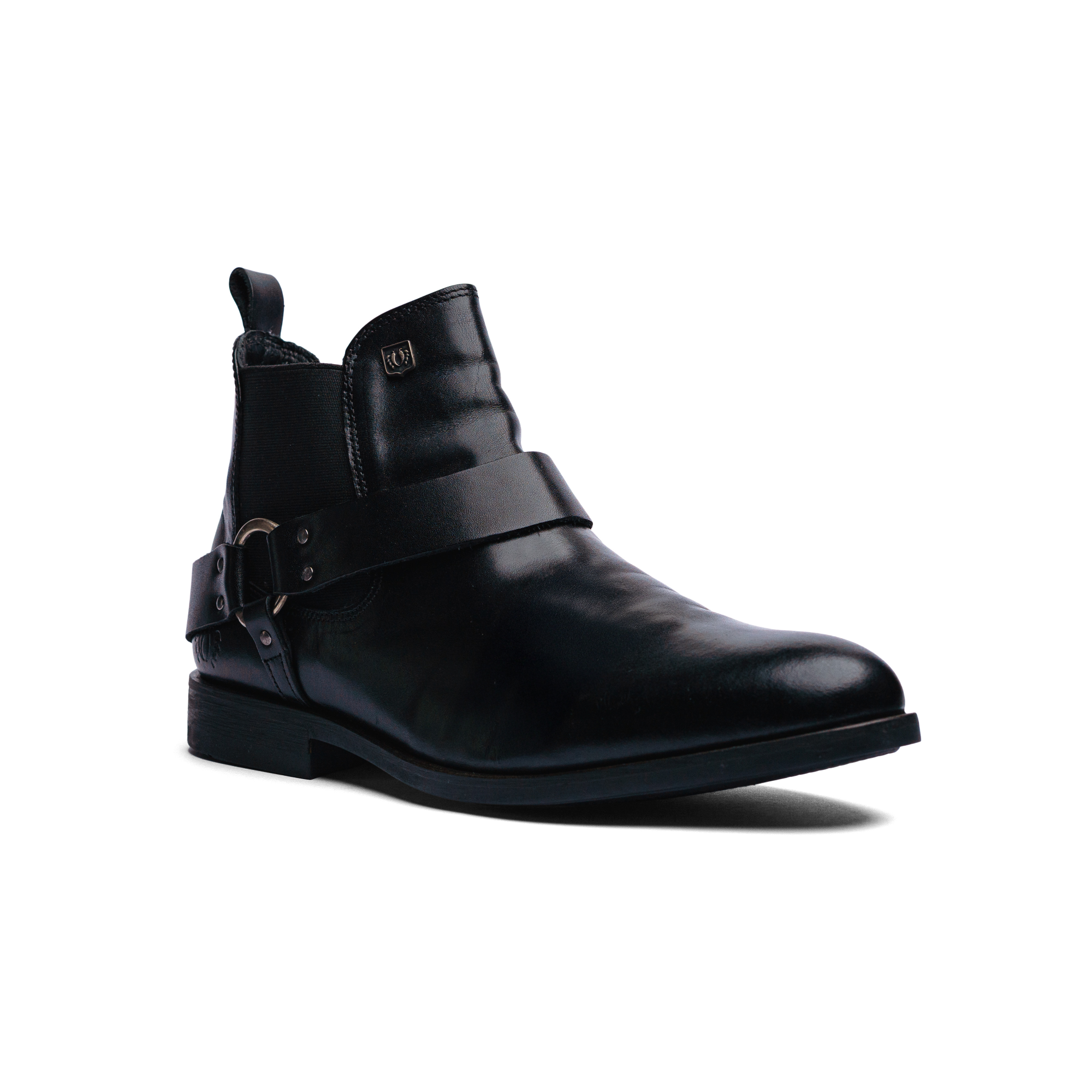 Black Leather LACE CHELSEA