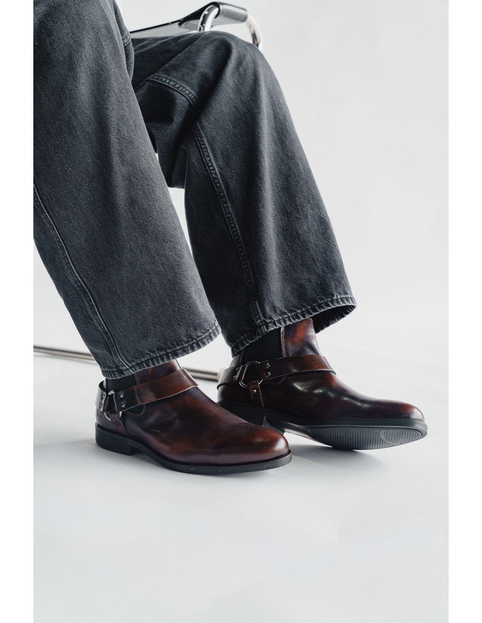 Red Wine Leather LACE CHELSEA