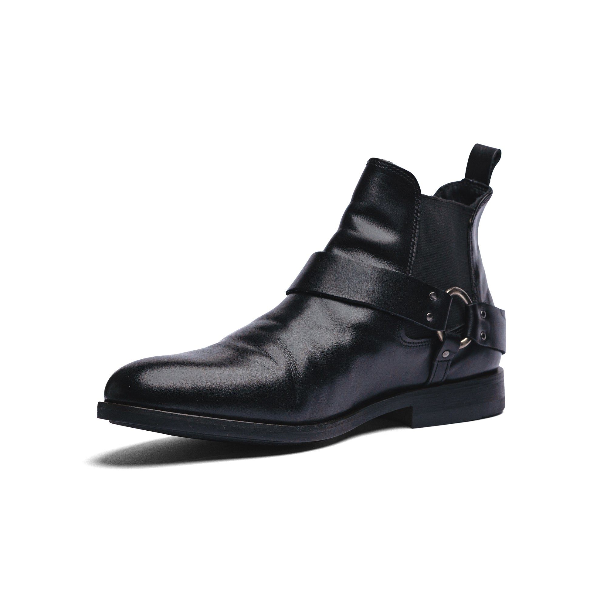 BLACK PEPPERS Black Leather LACE CHELSEA