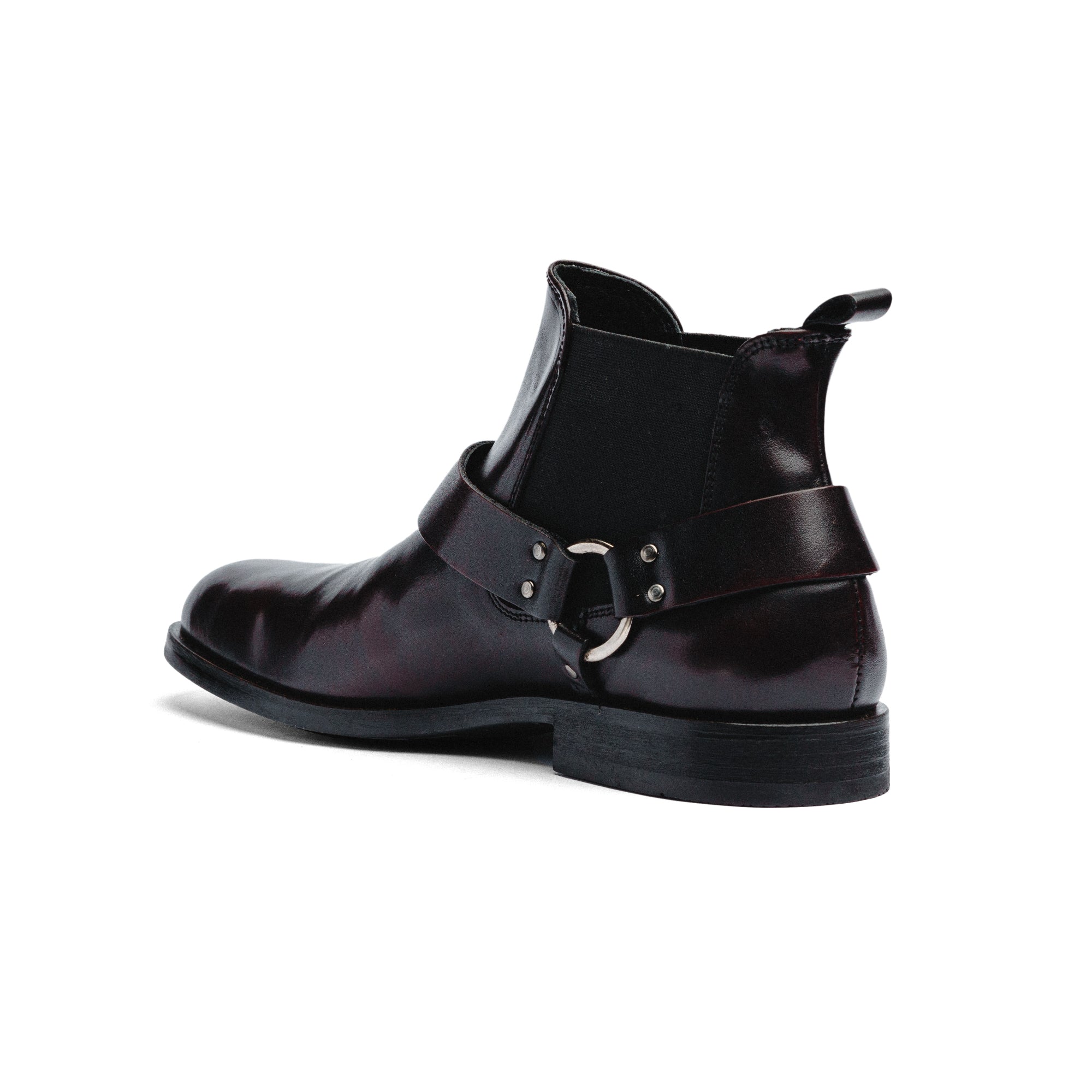 Botas Black Peppers Red Wine Leather Lace Chelsea