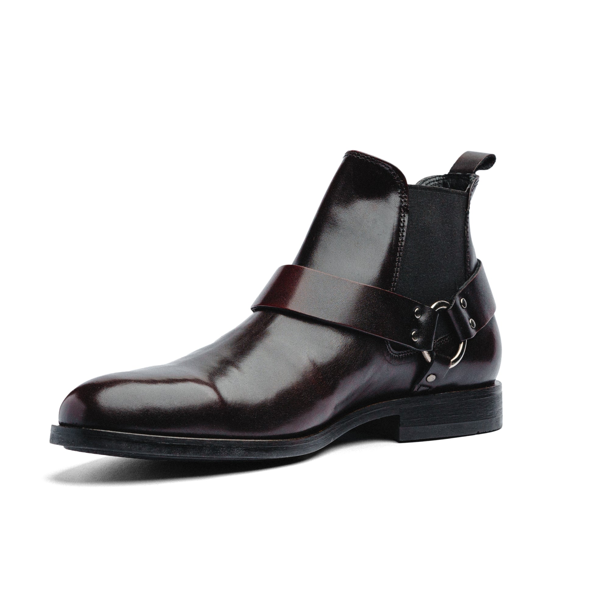 Botas Black Peppers Red Wine Leather Lace Chelsea