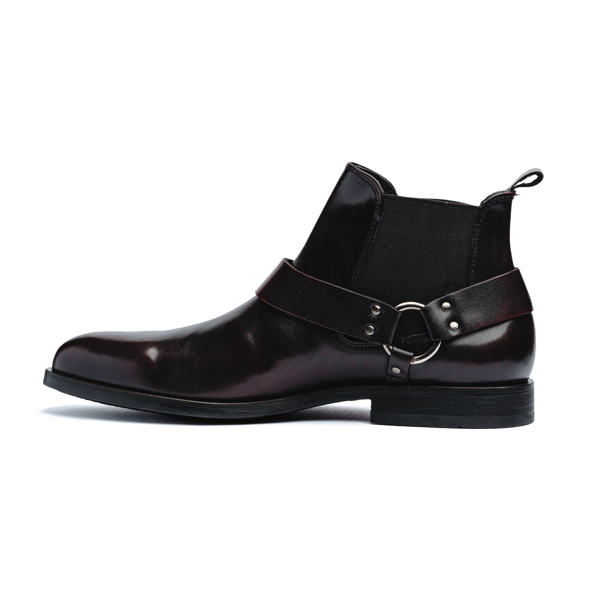 Botas Black Peppers Red Wine Leather Lace Chelsea