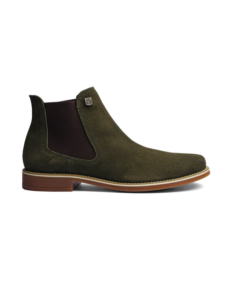 Olive Green Suede Leather Classic Chelsea