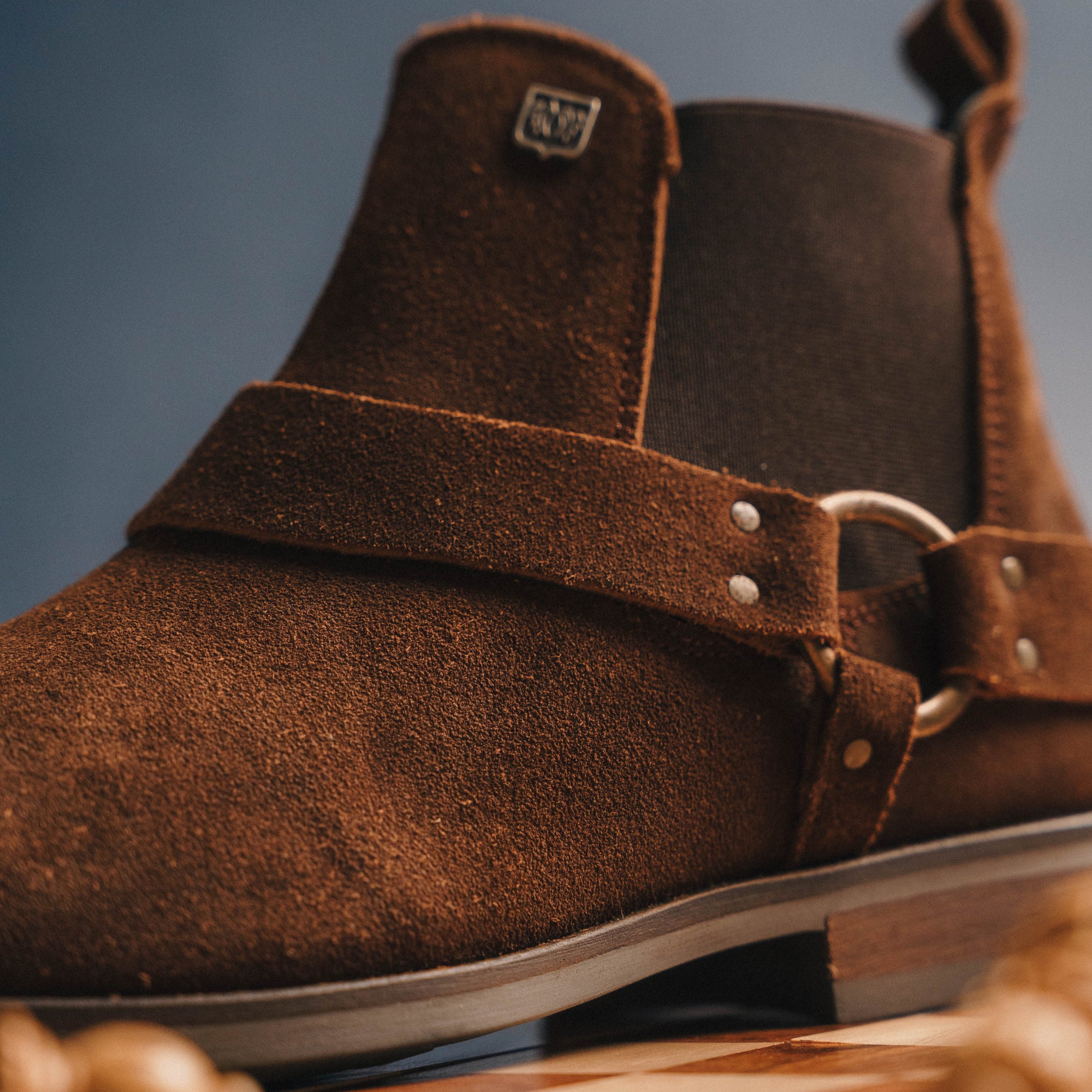 BLACK PEPPERS Camel Suede Leather LACE CHELSEA