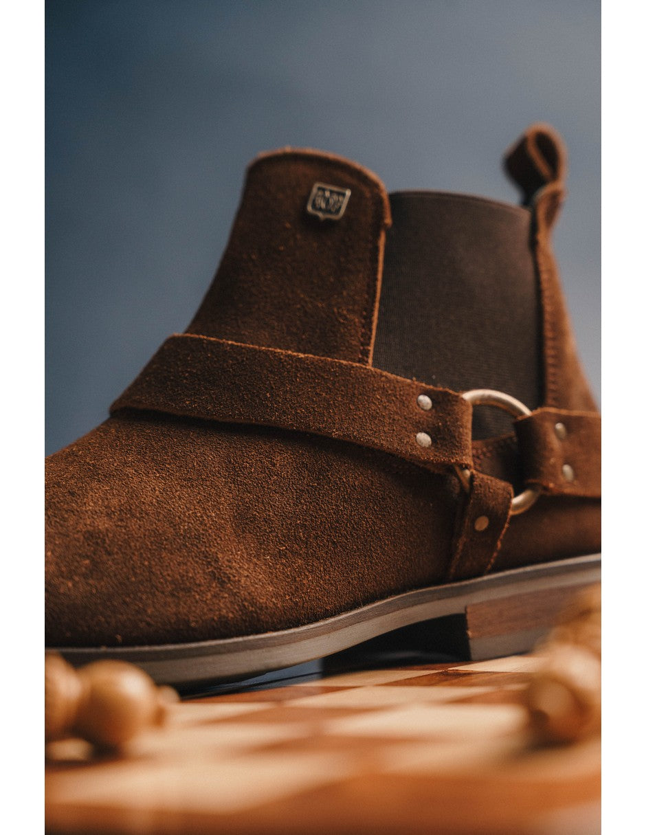 Camel Suede Leather LACE CHELSEA