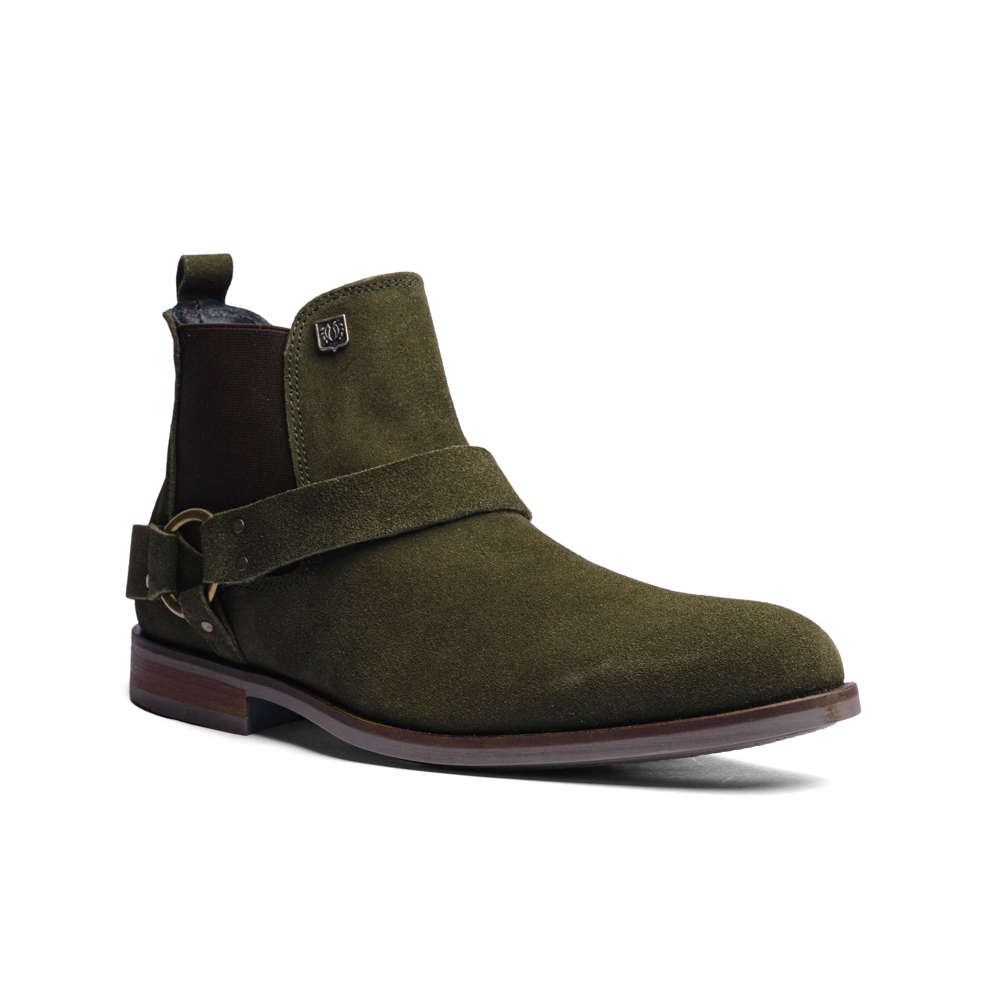 Olive Green Suede Leather LACE CHELSEA