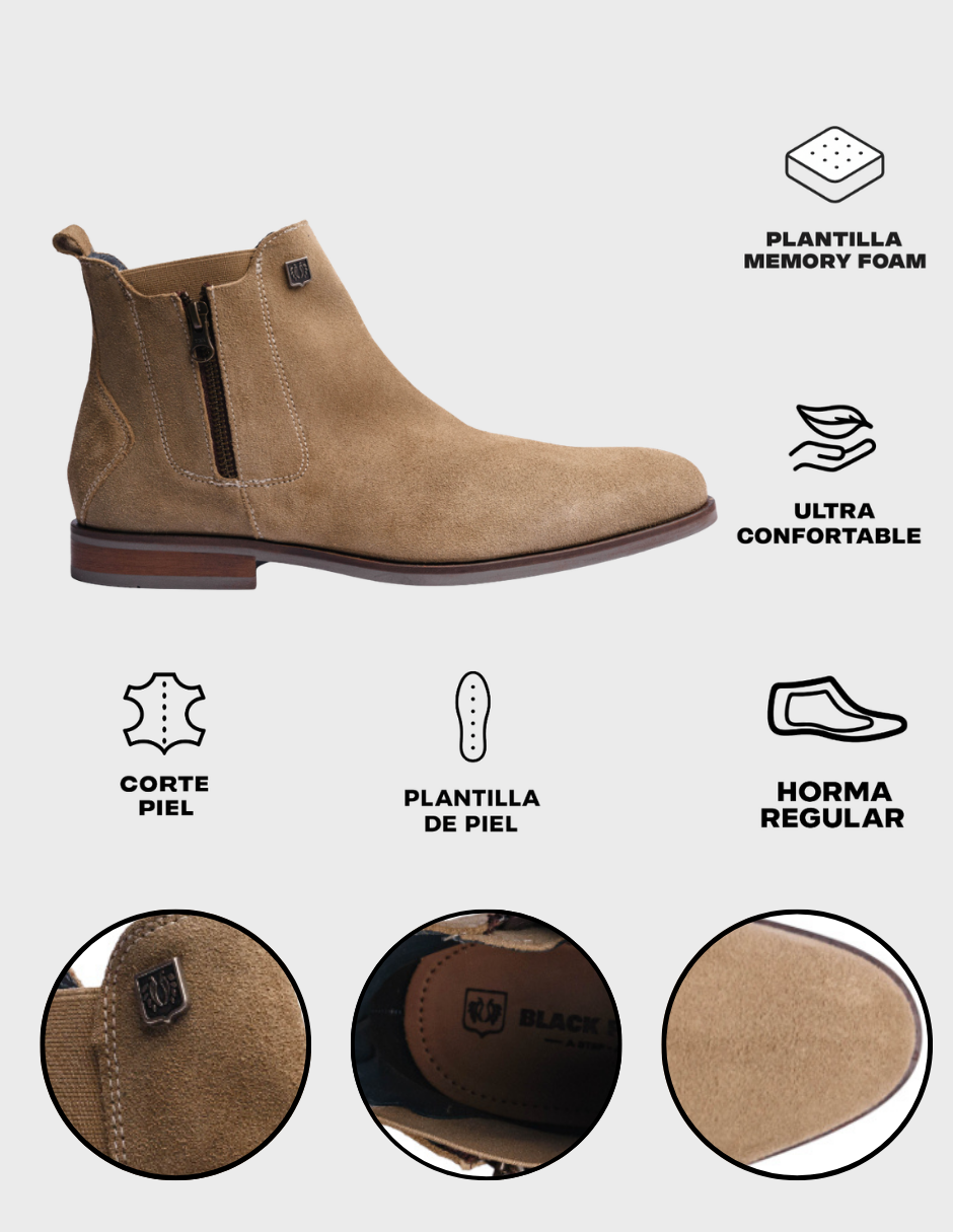 Cream Suede Leather ROCKSTAR CHELSEA