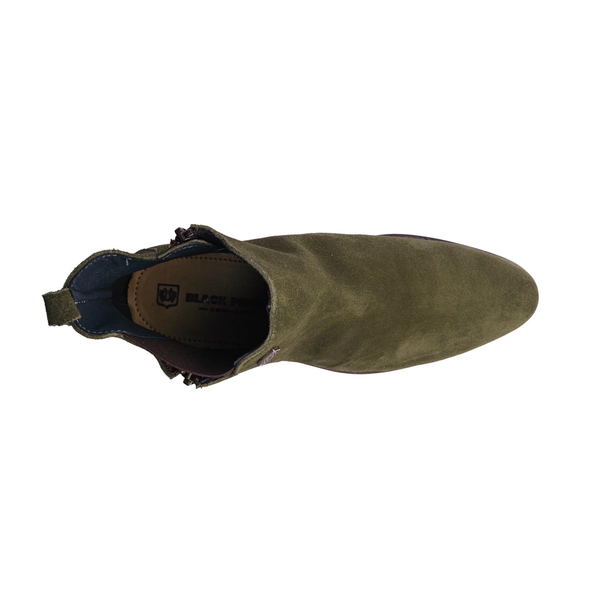 BLACK PEPPERS Olive Green Suede Leather ROCKSTAR CHELSEA