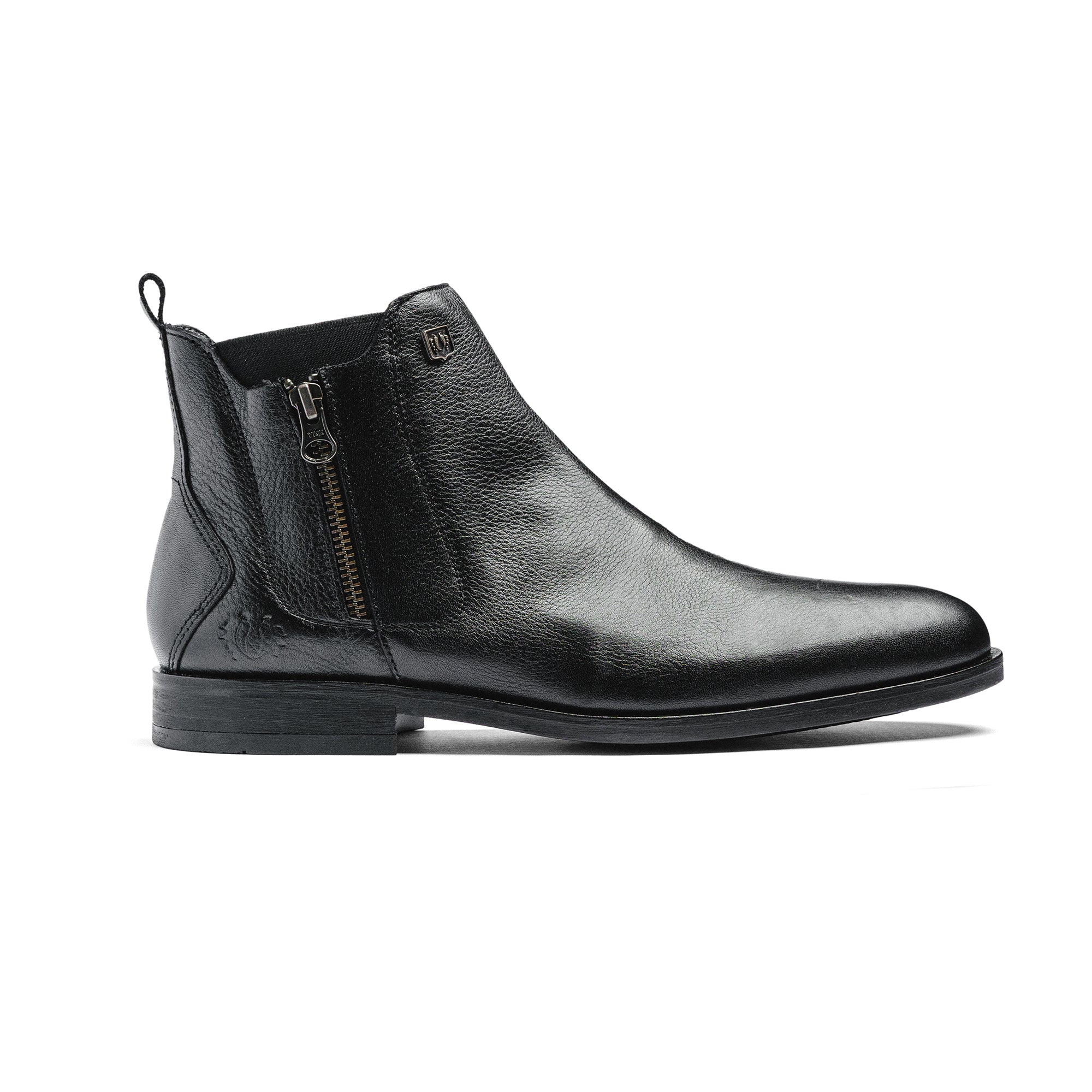 Botas Black Peppers Black Leather Rockstar Chelsea