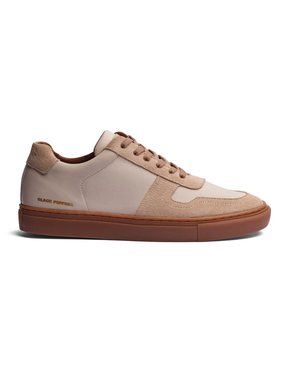 Lowtop Leather/Suede Sneaker TURIN Cream