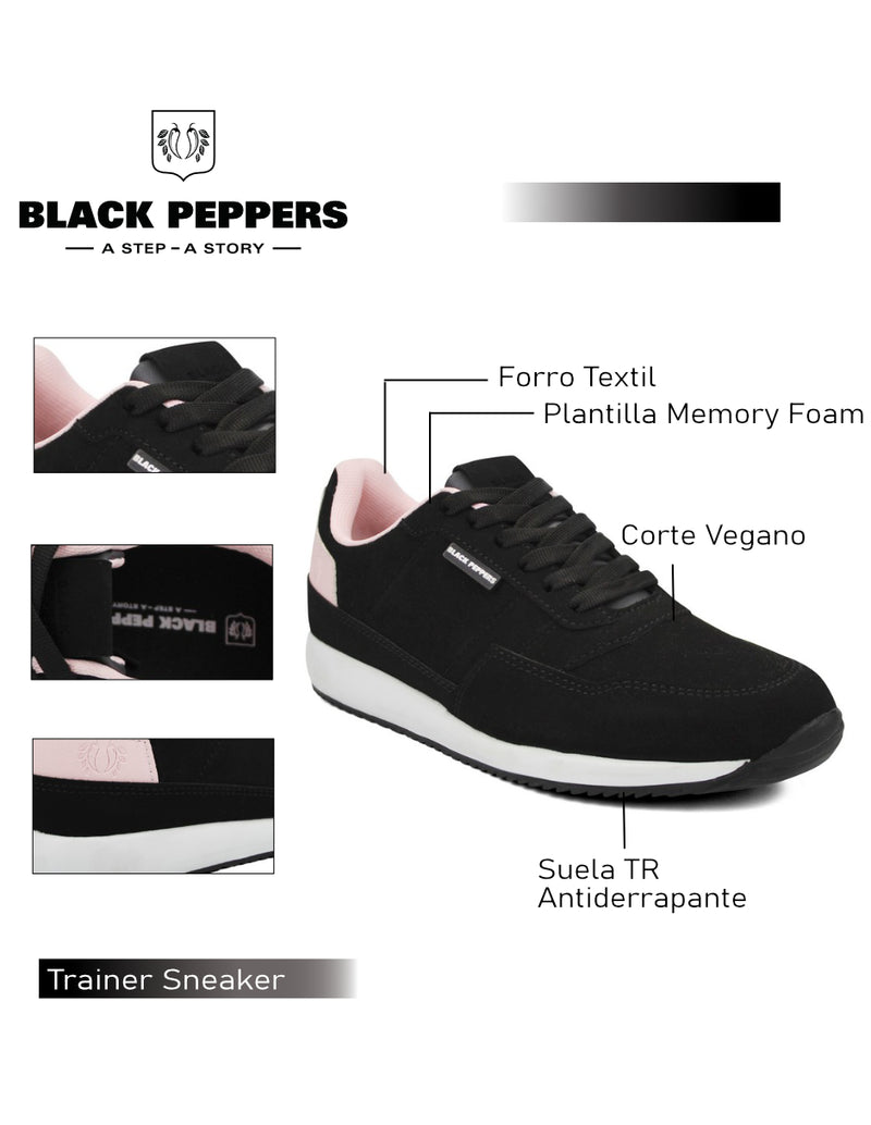Tenis Black Peppers Trainer Black/Pink SR