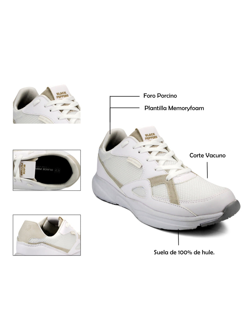 Tenis Black Peppers Trainer All White Dama