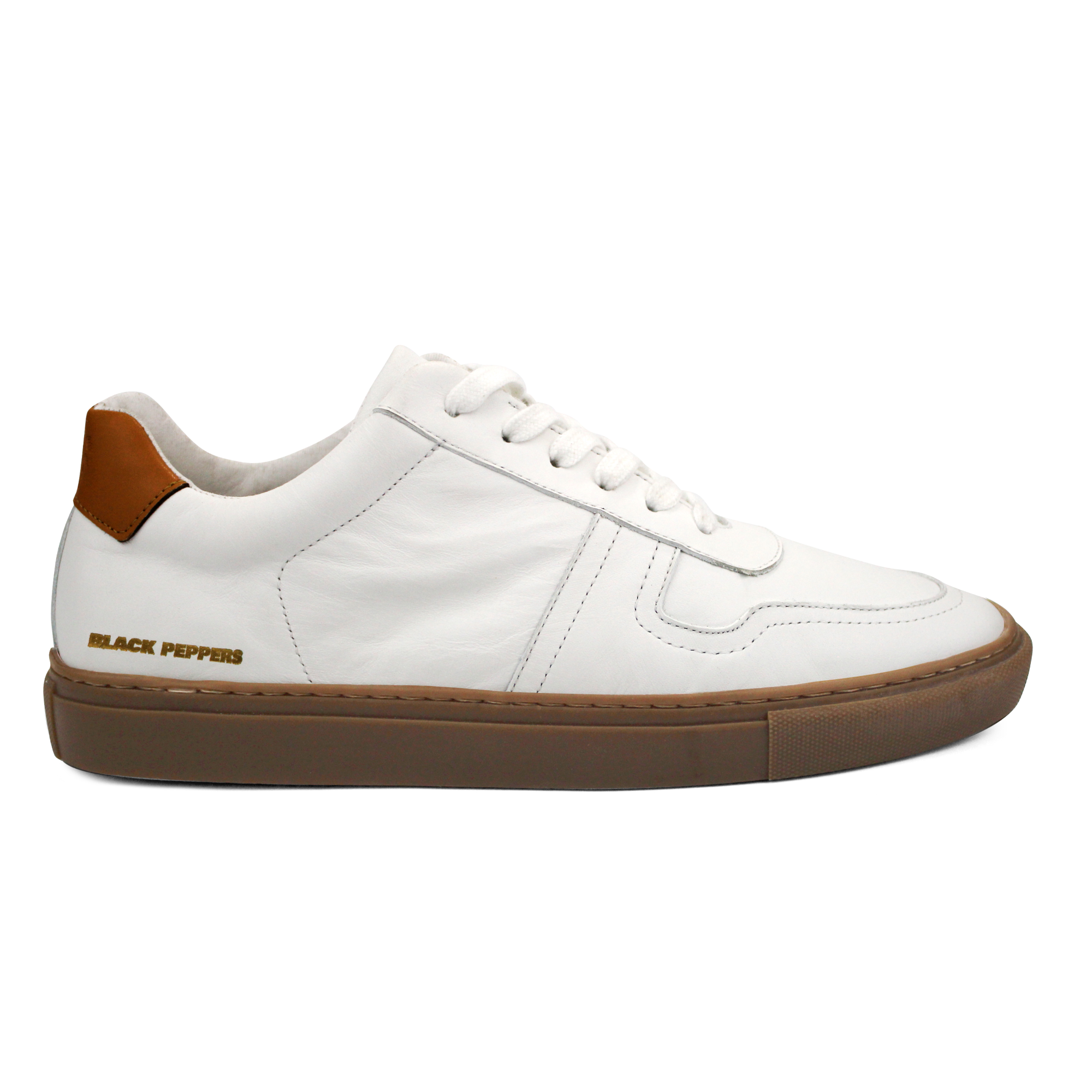 BLACK PEPPERS Lowtop Leather Sneaker TURIN White/ Rubber Sole