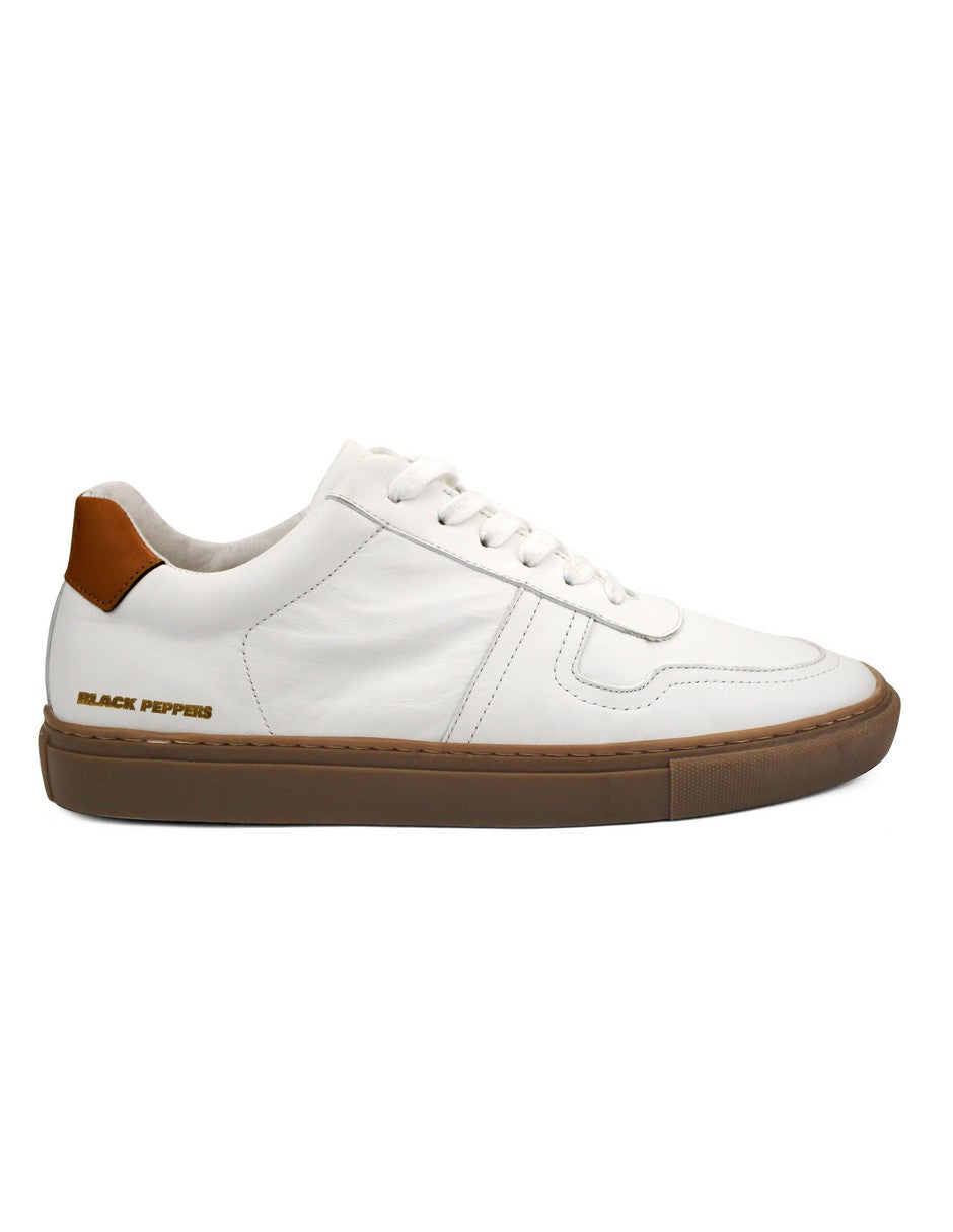 Lowtop Leather Sneaker TURIN White/ Rubber Sole
