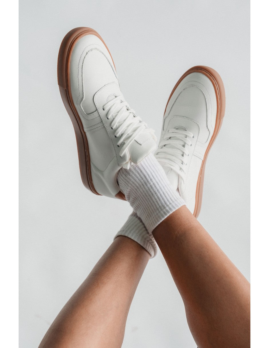 Lowtop Leather Sneaker TURIN White/ Rubber Sole