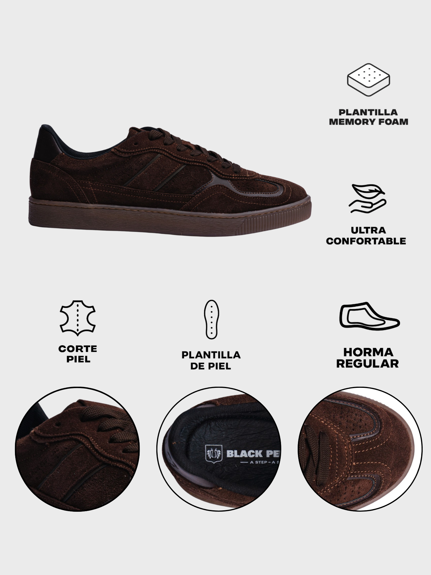 BLACK PEPPERS Lowtop Leather Sneaker PARMA Brown