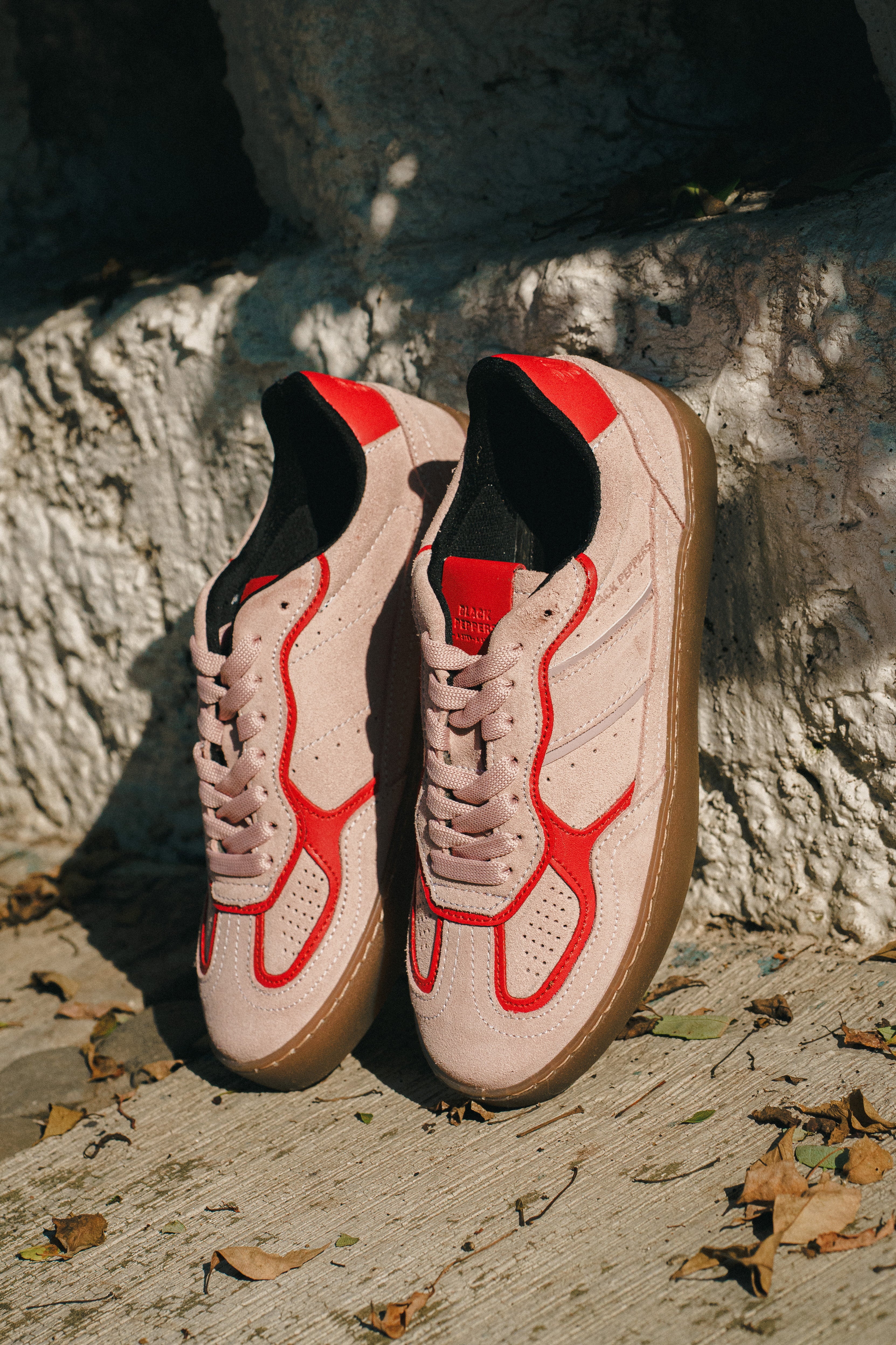 BLACK PEPPERS Lowtop Leather Sneaker PARMA Rose