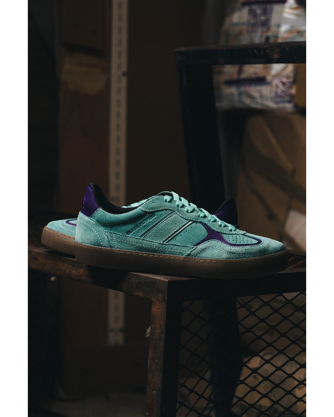 Tenis de Piel Black Peppers Lowtop Leather Sneaker PALERMO Aqua/Brown Sole