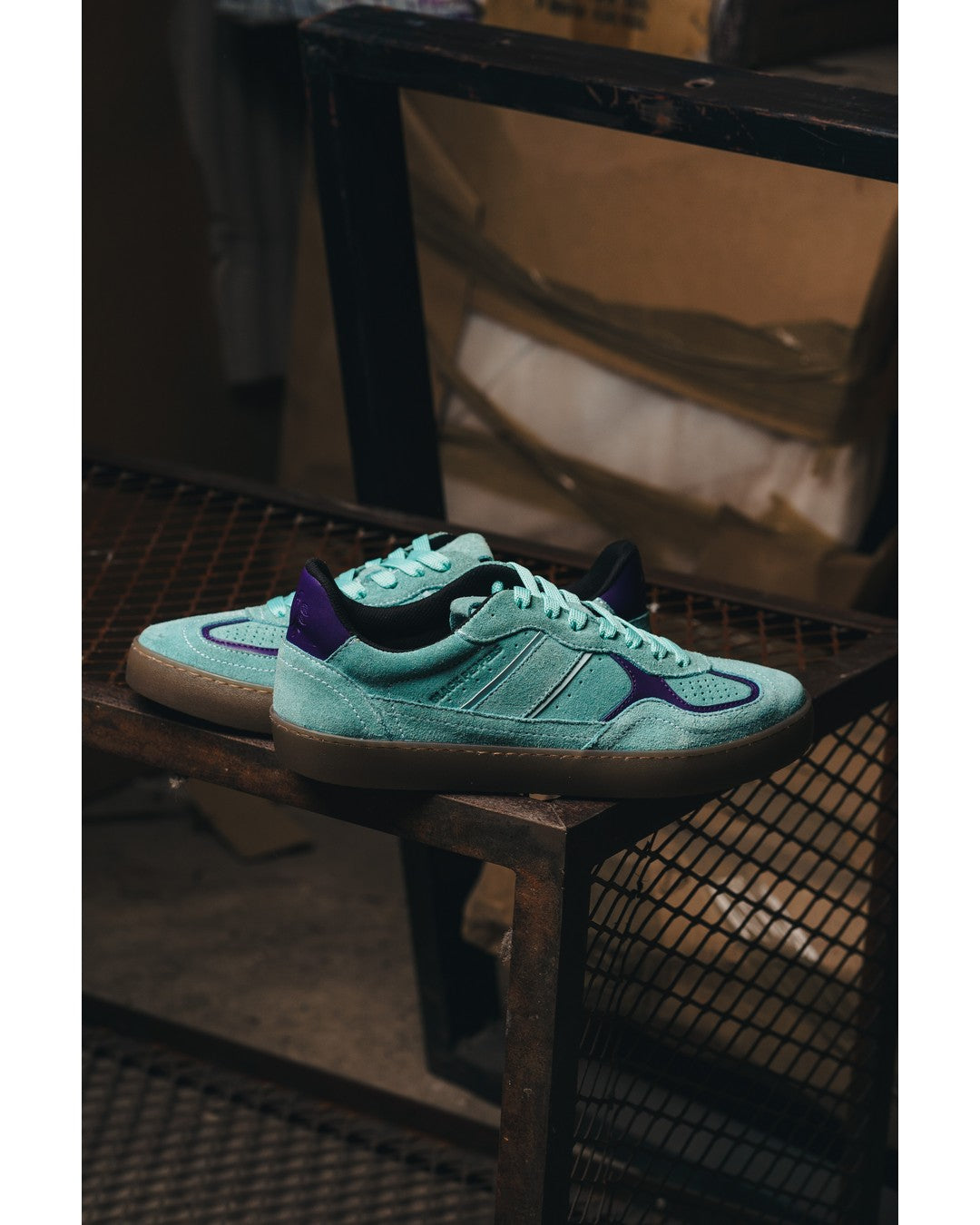 Tenis de Piel Black Peppers Lowtop Leather Sneaker PALERMO Aqua/Brown Sole