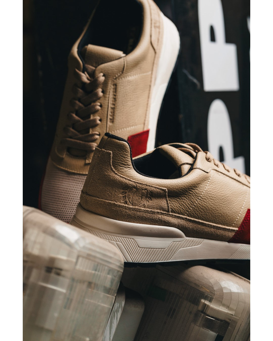 Trainer Leather Sneaker VERONA Red/Beige