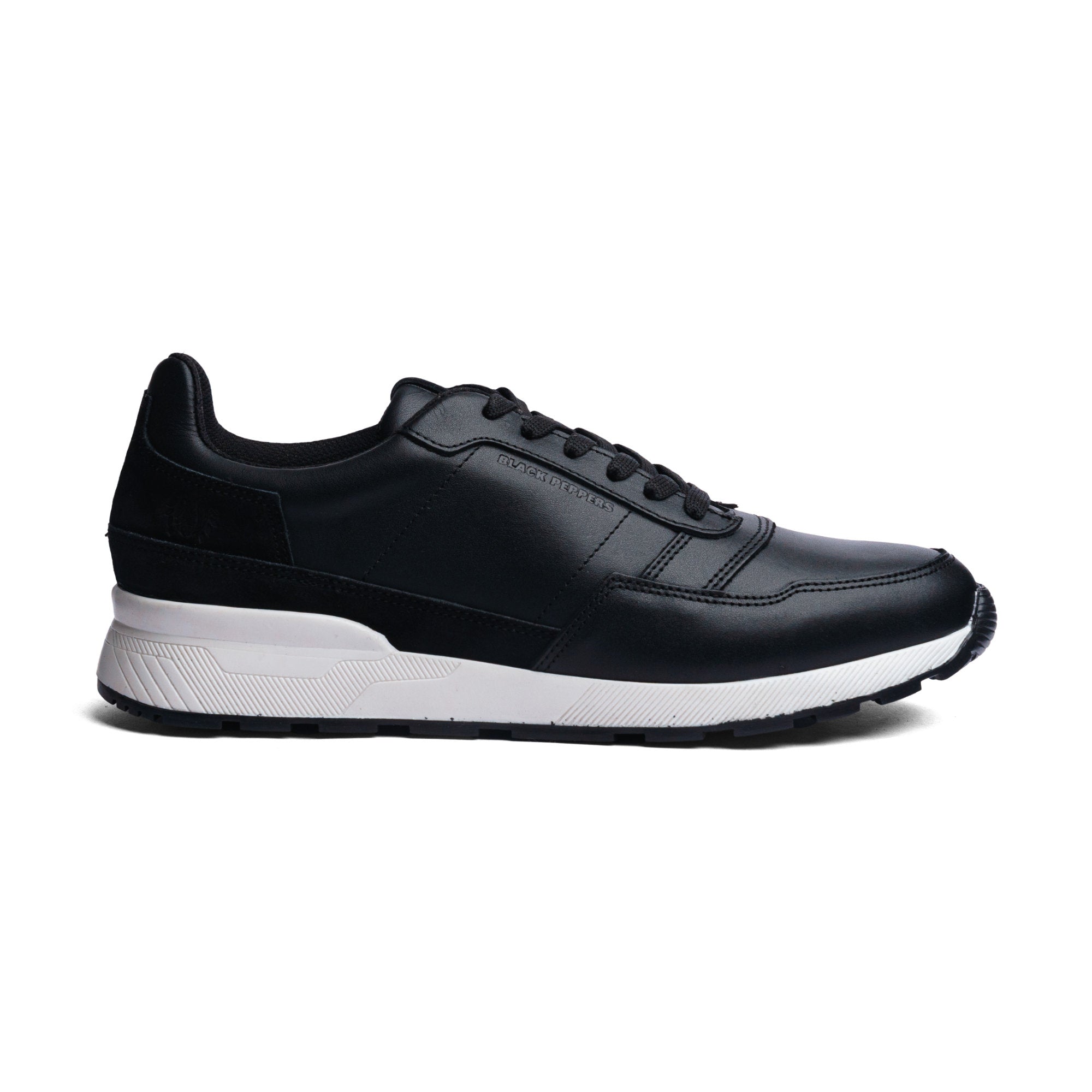 BLACK PEPPERS Trainer Leather Sneaker VERONA Black