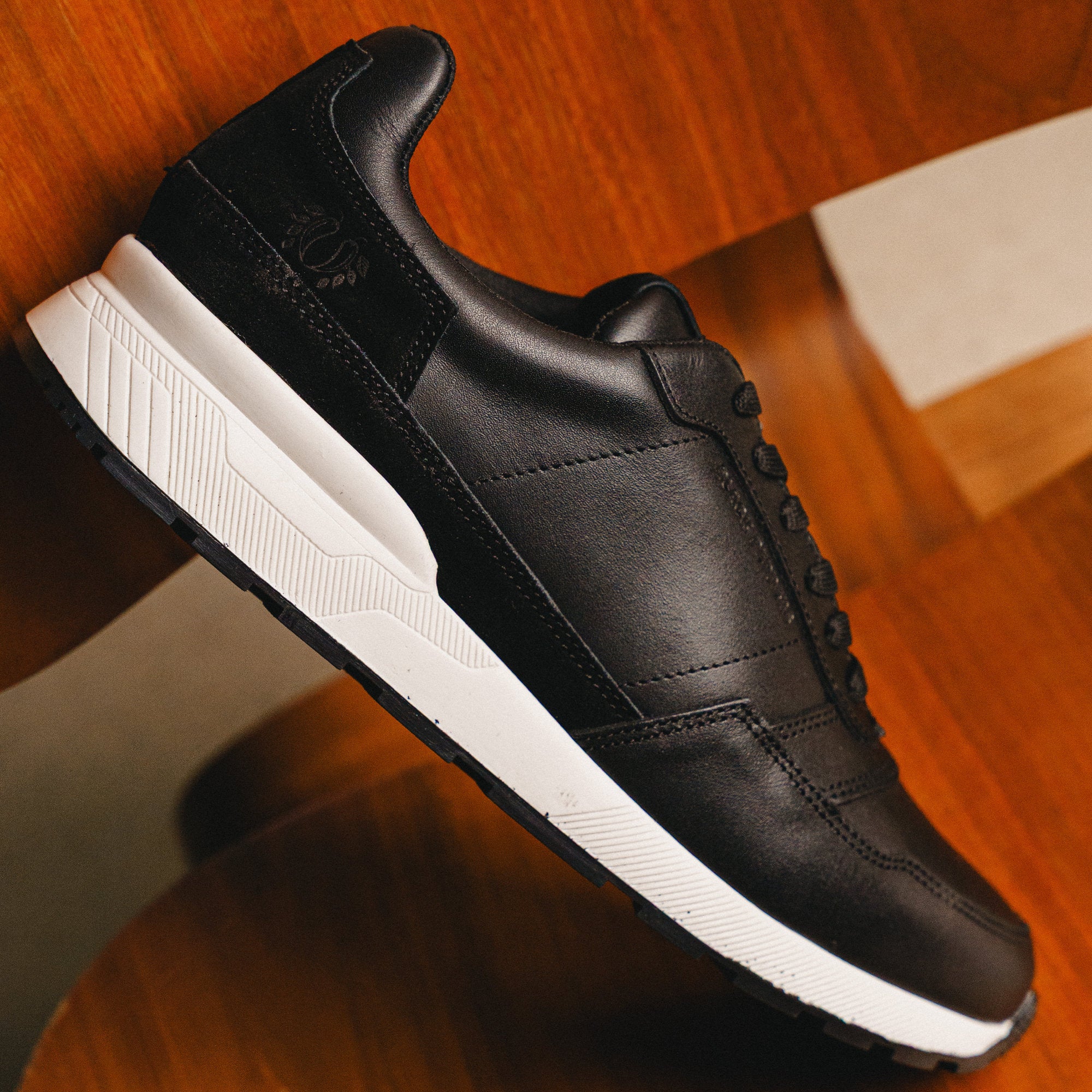 BLACK PEPPERS Trainer Leather Sneaker VERONA Black