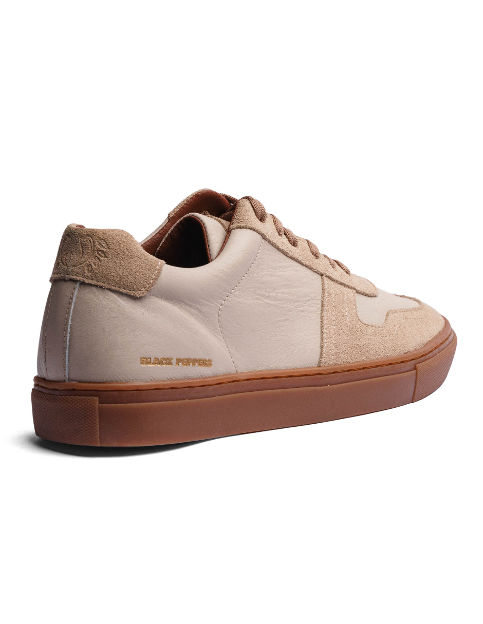 Lowtop Leather/Suede Sneaker TURIN Cream