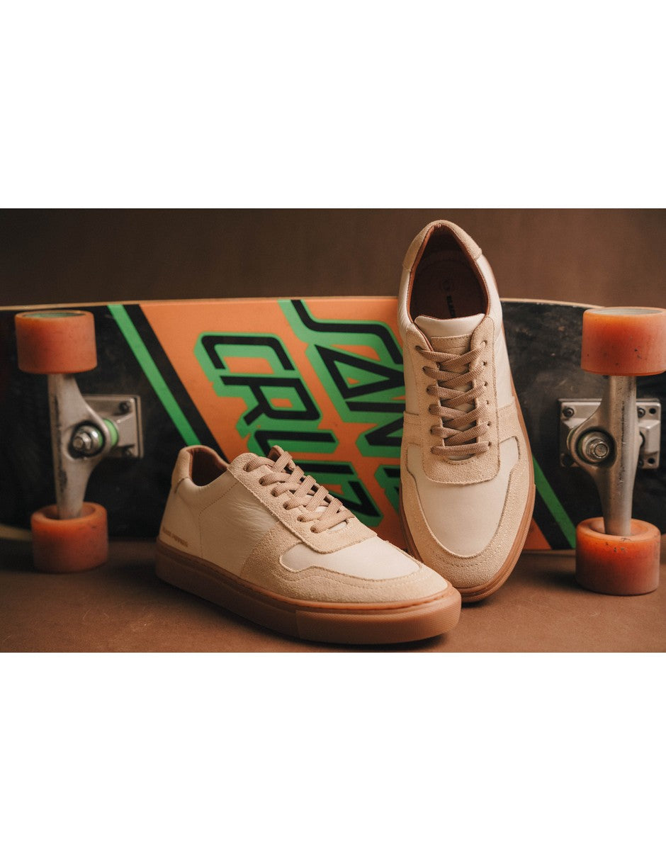 Lowtop Leather/Suede Sneaker TURIN Cream