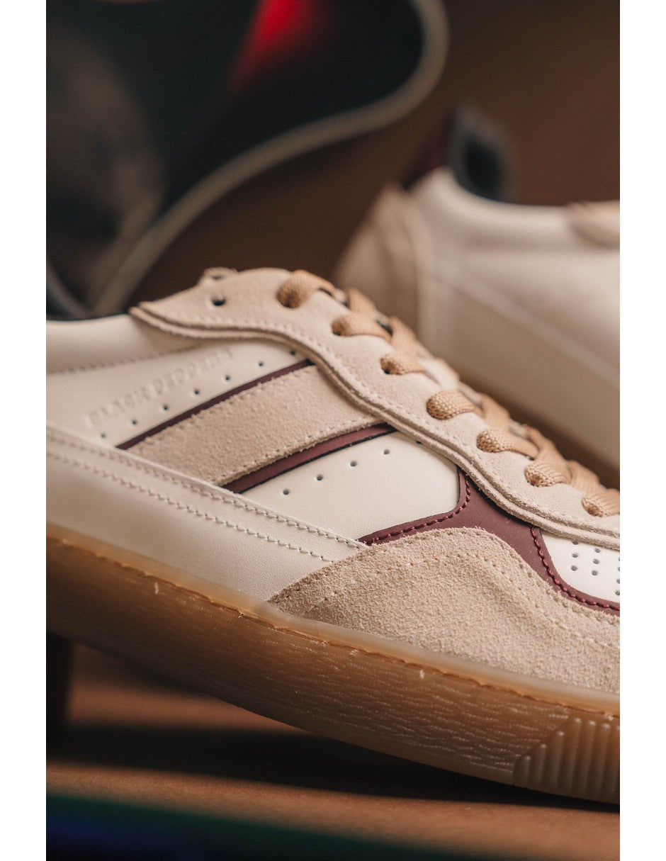 Lowtop Leather Sneaker PARMA Cream/Wine
