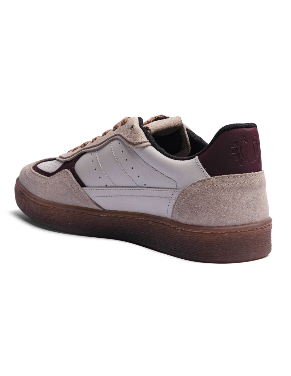 Lowtop Leather Sneaker PARMA Cream/Wine