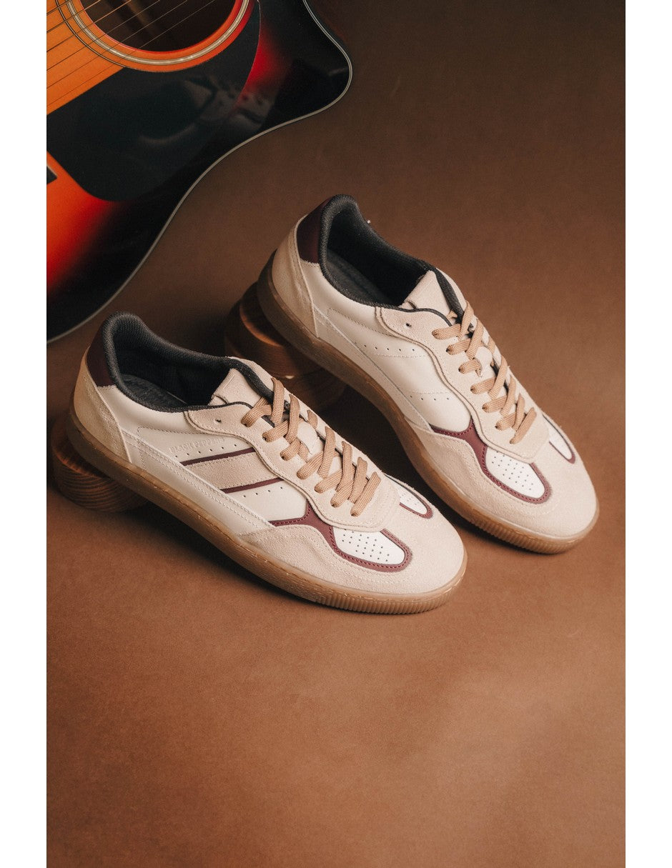 Lowtop Leather Sneaker PARMA Cream/Wine