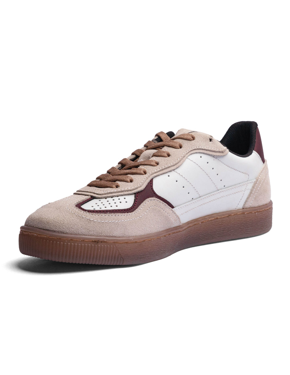 Lowtop Leather Sneaker PARMA Cream/Wine