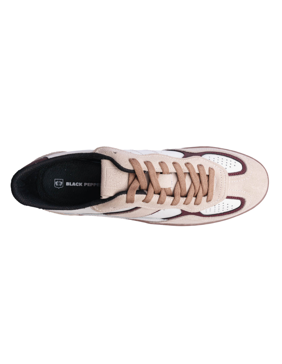 Lowtop Leather Sneaker PARMA Cream/Wine