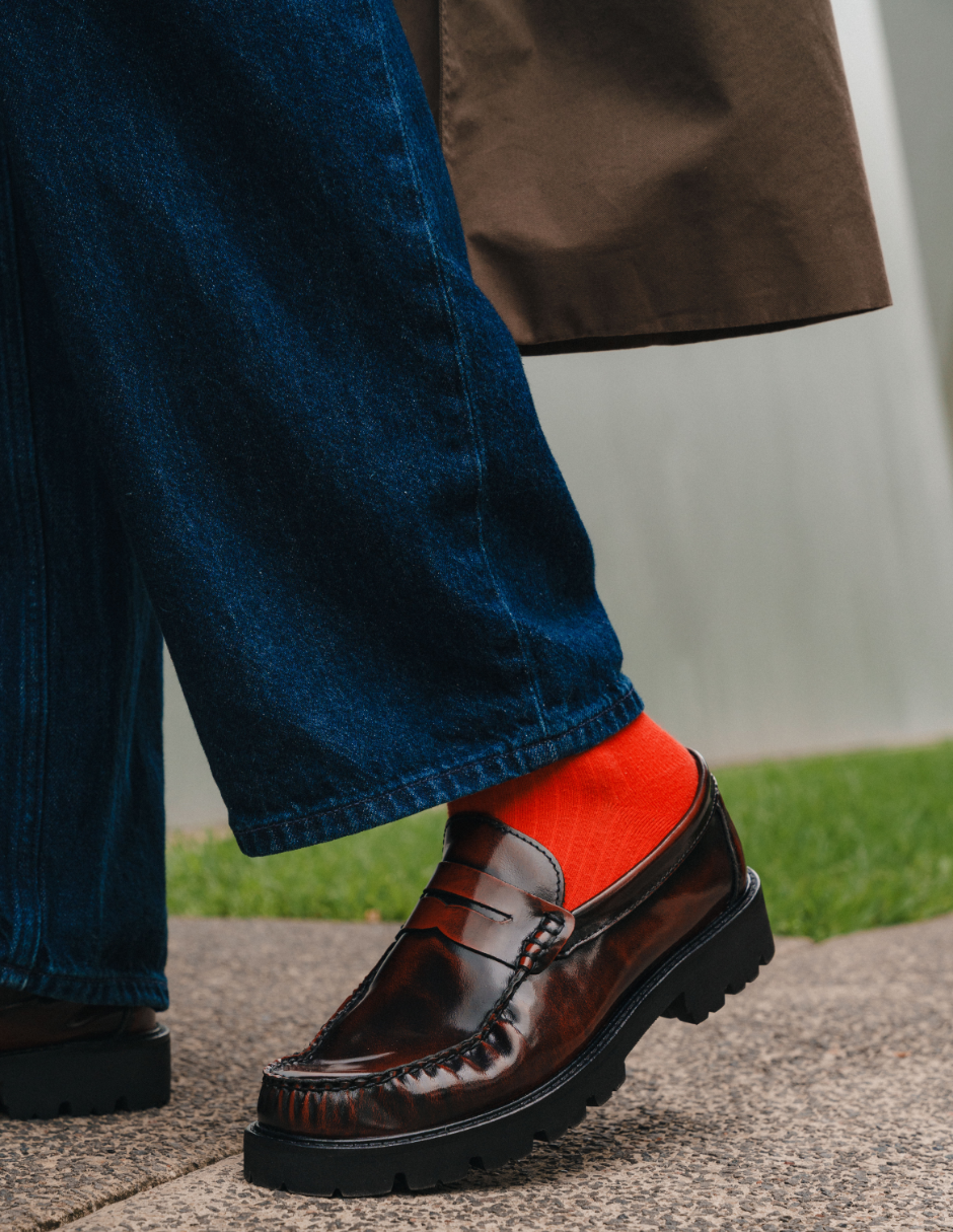 Leather Loafers Wine
