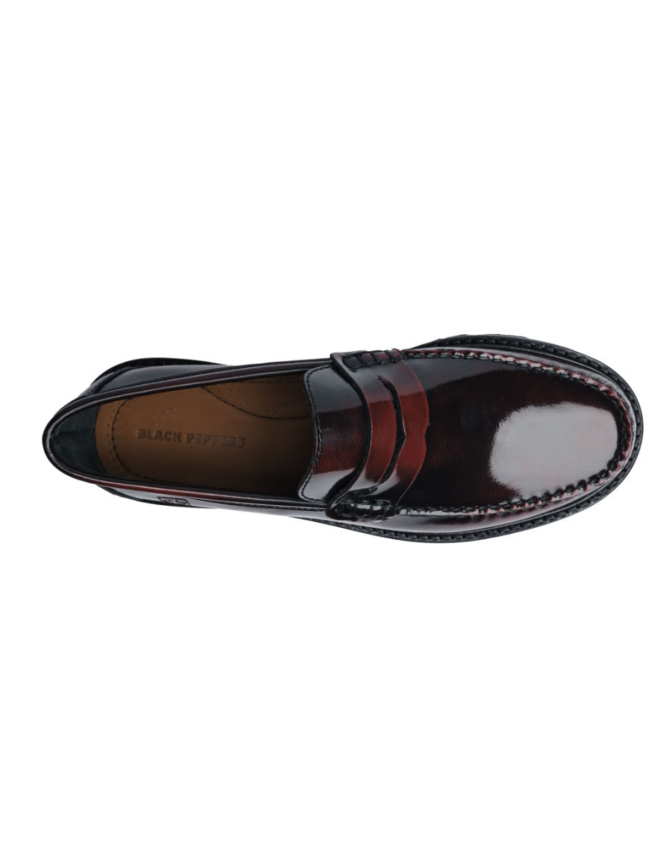 Leather Loafers Wine