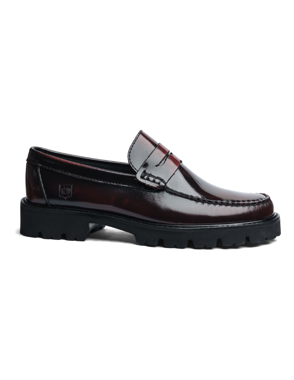 Leather Loafers Wine