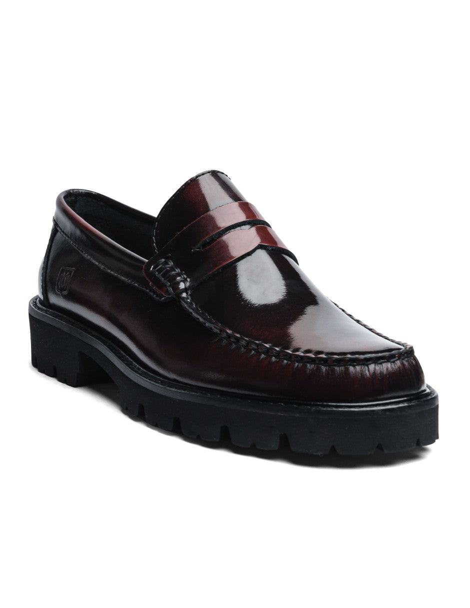 Leather Loafers Wine