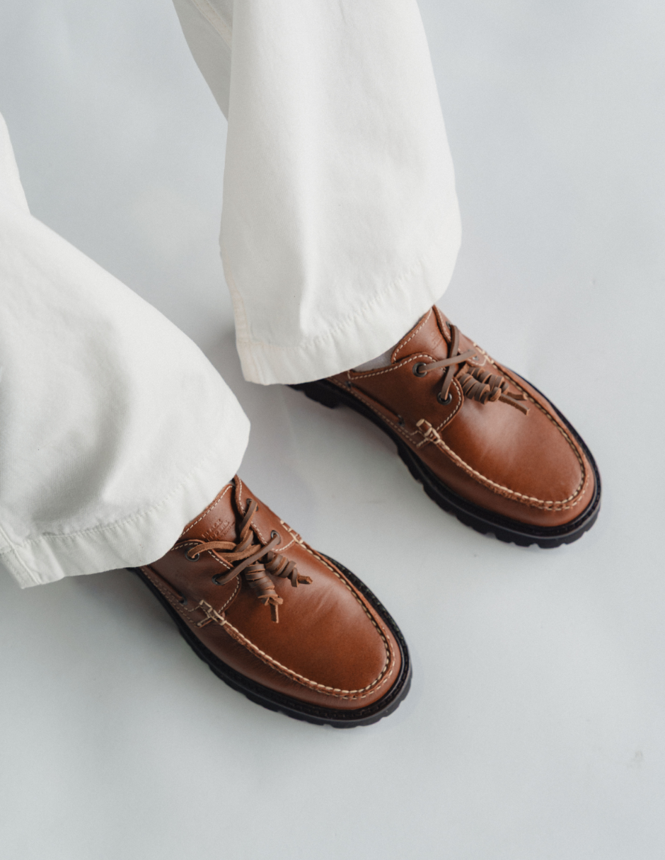 Leather Boat Shoe Camel