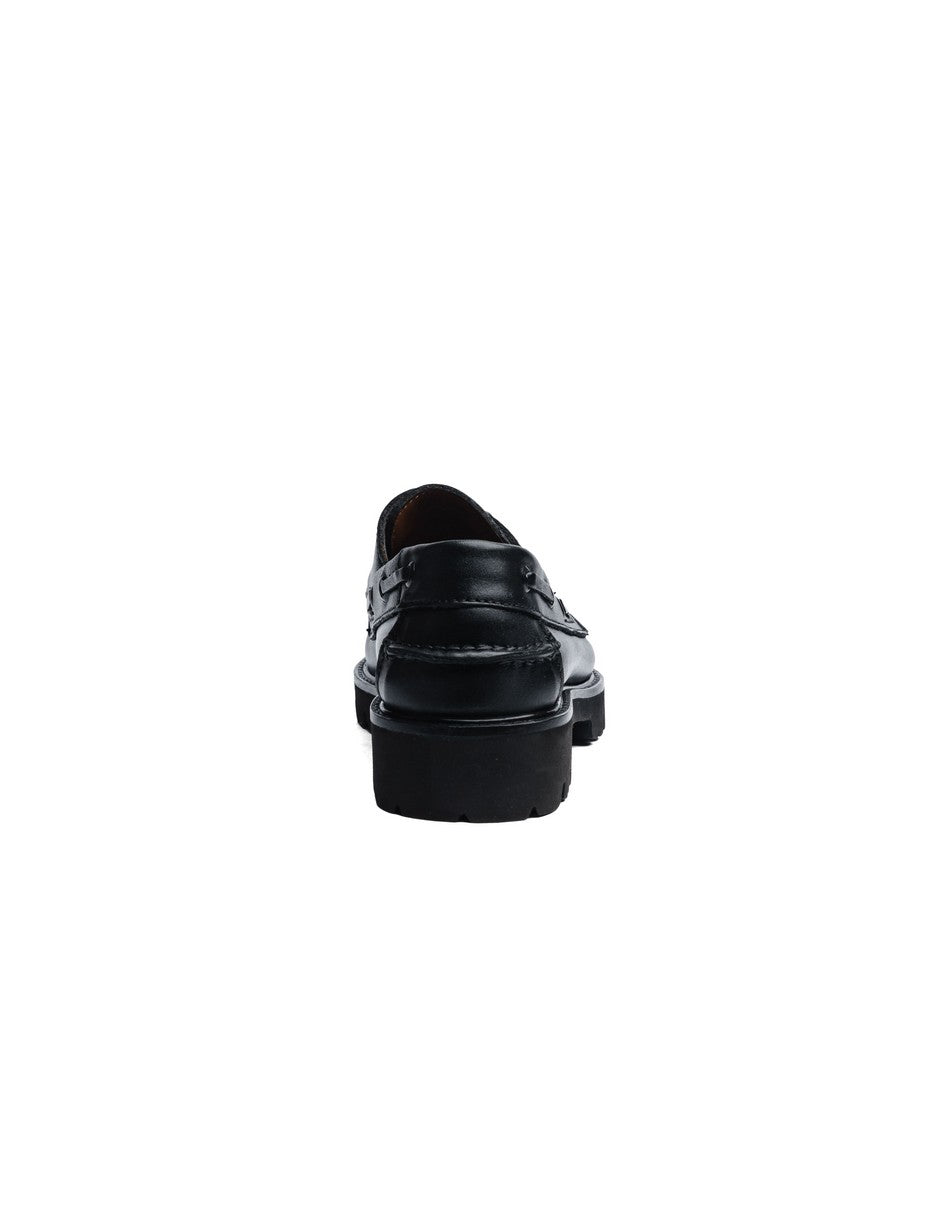 Leather Boat Shoe Black