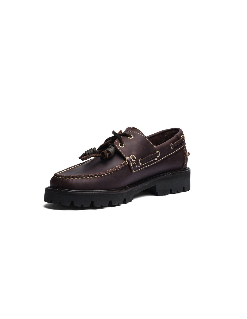 Leather Boat Shoe Wine
